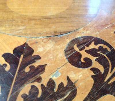 Restauro parquet antico a disegno con intarsio